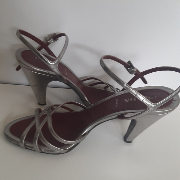 Prada heels metallic shoes sz 40 - Picture 2 of 12